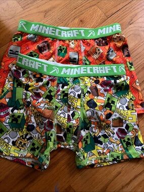 Minecraft Boys Graphic Boxer Briefs - Green & Orange